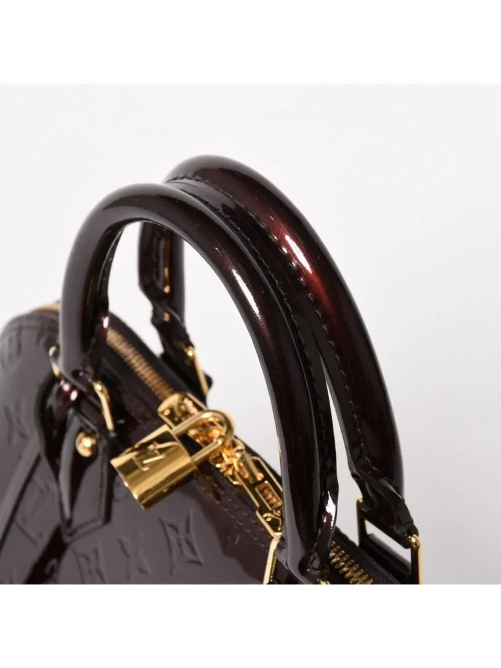 Louis Vuitton Alma PM Amarante Wine Red Handbag Gold